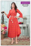 Ruchi By Rangmaya Rayon Printed Party Wear Kurtis Wholesale Shop In Surat
